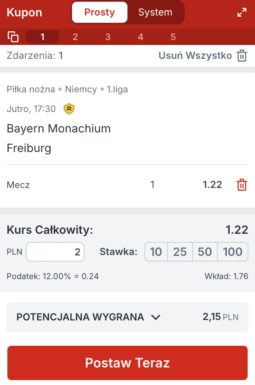 Kupon Superbet na Bayern Monachium