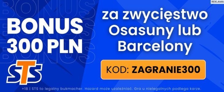 STS baner na zwycięzcę meczu Osasuna - Barcelona