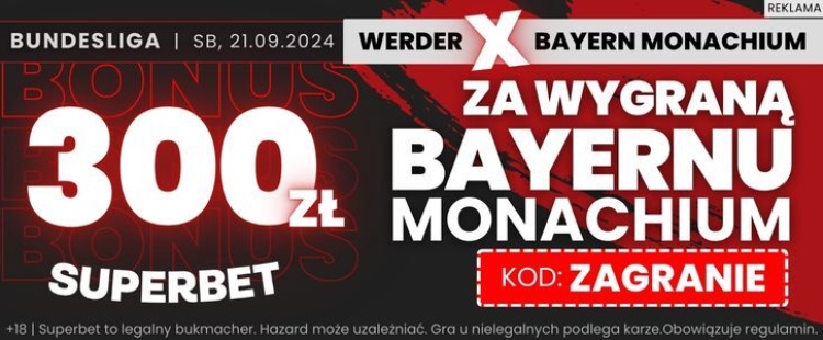 Superbet baner na zwycięstwo Bayernu