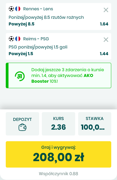 Kupon double Ligue 1 21 września BETFAN