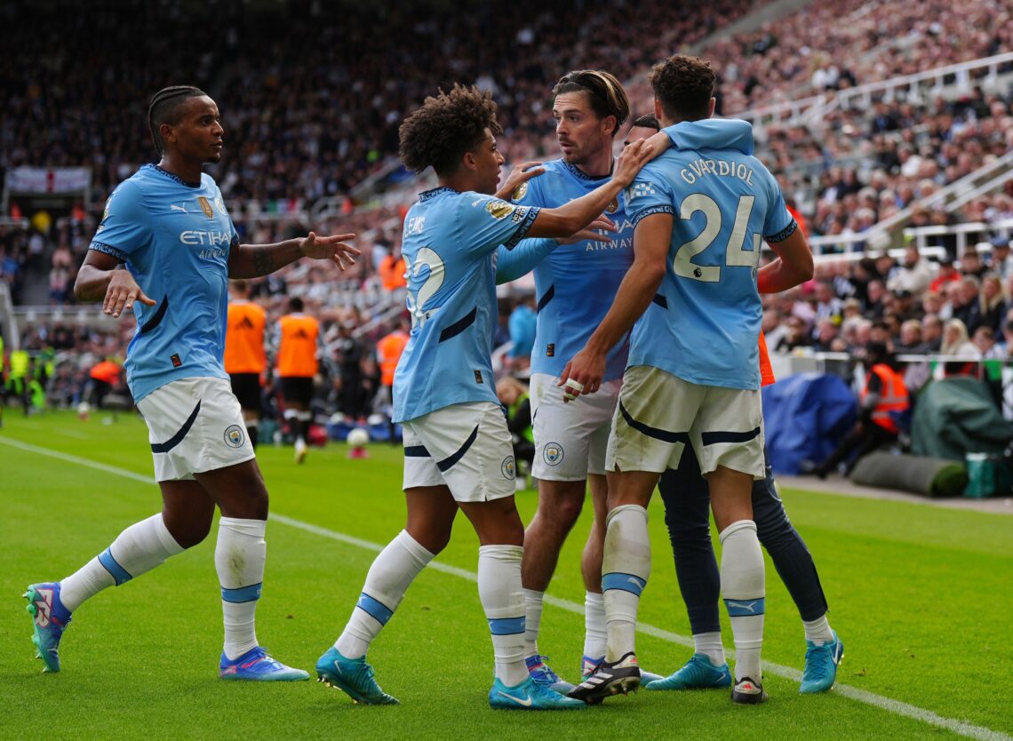 Piłkarze Manchesteru City po strzeleniu gola