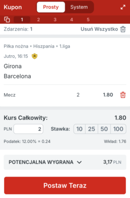 Kupon Superbet na wygraną Barcy