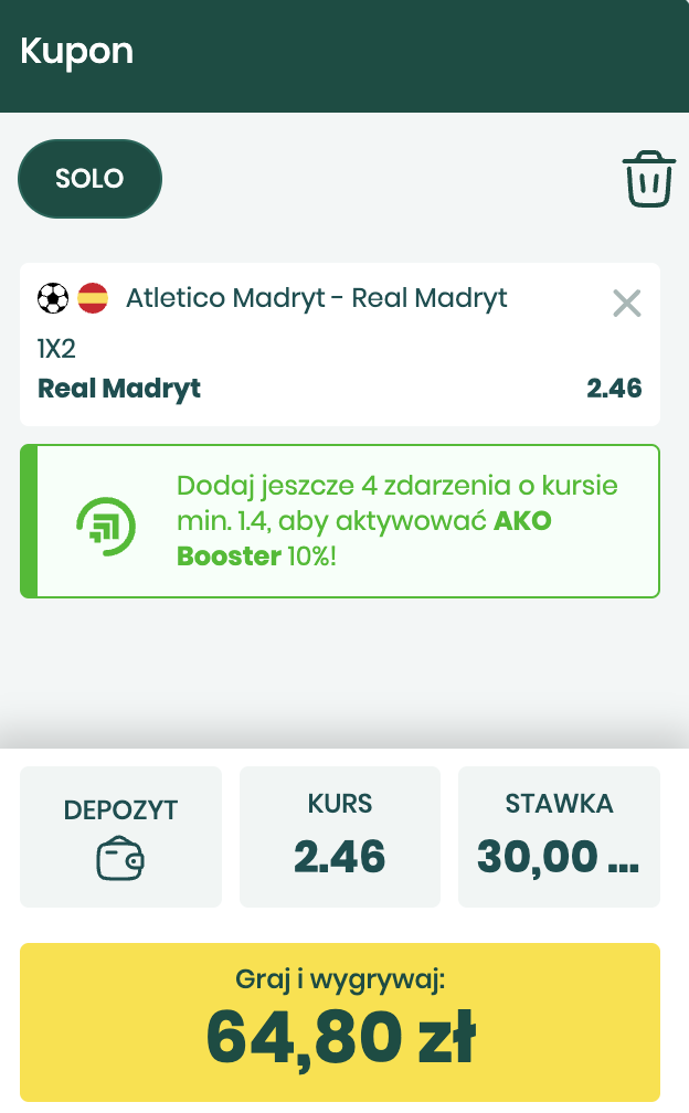 Kupon Betfan na derby Madrytu