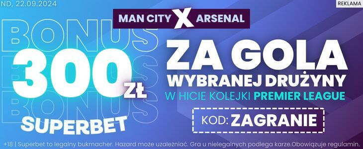 baner na City - Arsenal od Superbet