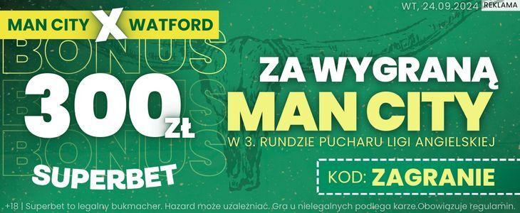 baner na City - Watford od Superbet