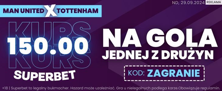 baner na United - Tottenham Superbet