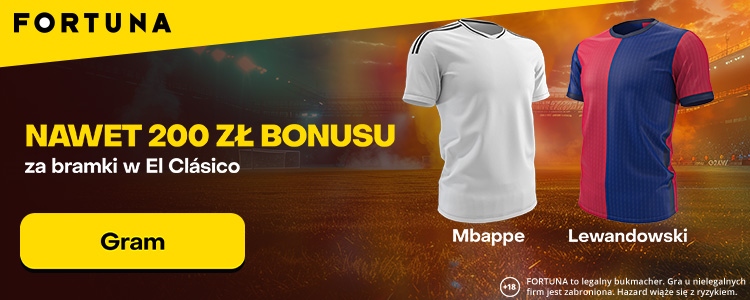 Baner Fortuny na bonusy z okazji El Clasico