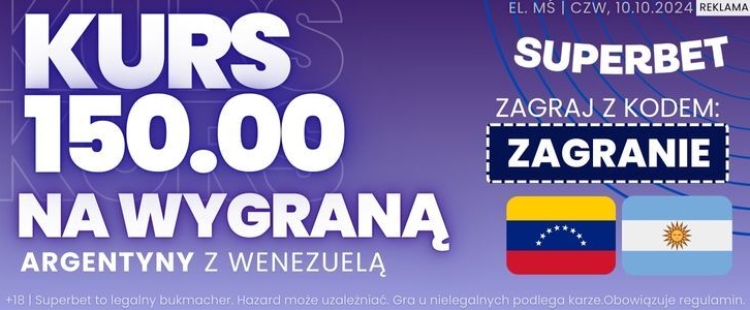 Superbet baner na Wenezuela - Argentyna