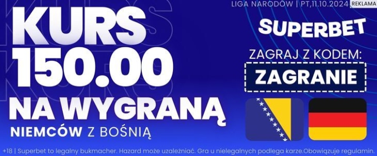 baner superbet oferta na mecz niemcy bosnia z kodem zagranie