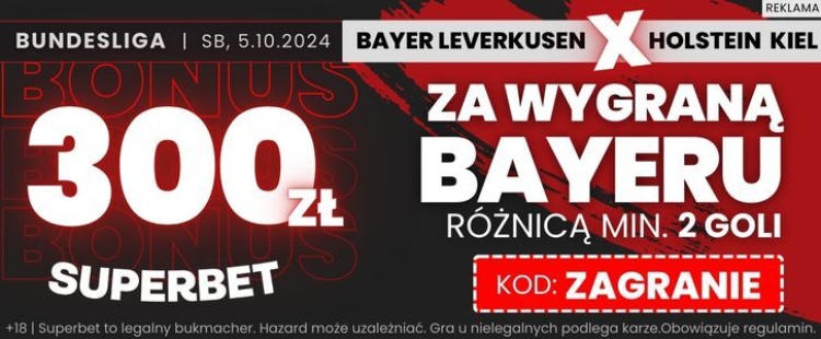 Superbet baner na Bayer Leverkusen - Kiel