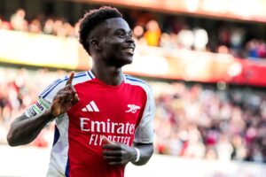 Bukayo Saka po zdobyciu gola