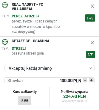 Kupon w Totalbet na La Ligę w dniu 05.10.2024