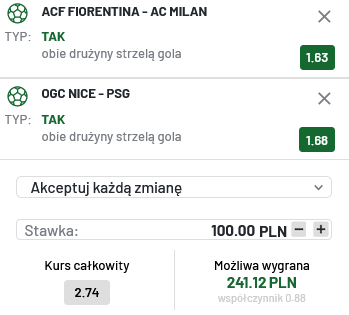 Kupon double Serie A Ligue 1 6 października TOTALbet