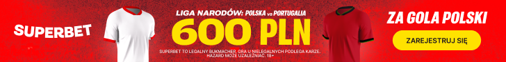 Polska - Portugalia Superbet 600 PLN promocja