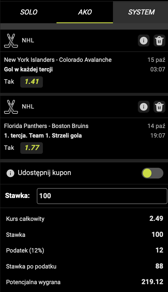 Kupon Goplusbet NHL