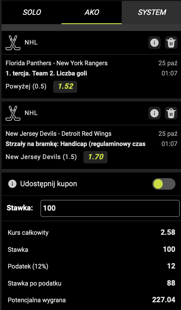 Kupon NHL Goplusbet