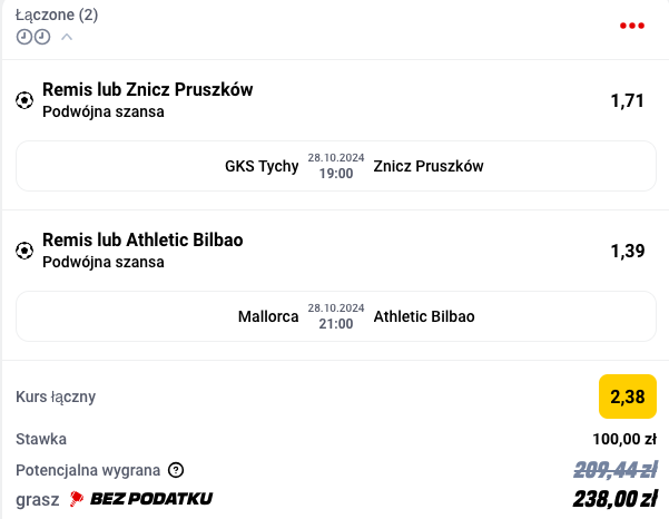 Propozycja kuponu w Betclic.