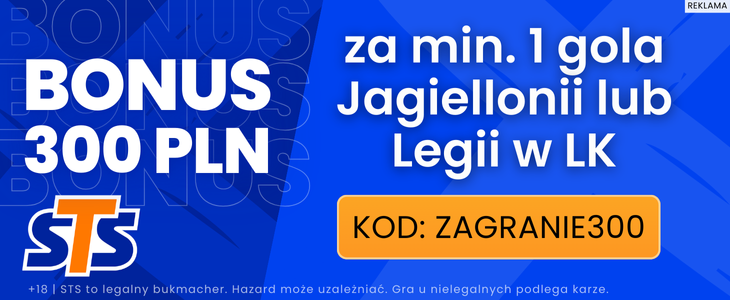 baner na Jagiellonię lub Legię STS