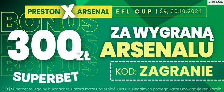 baner na Preston - Arsenal