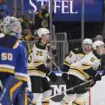 Boston Bruins radość po bramce