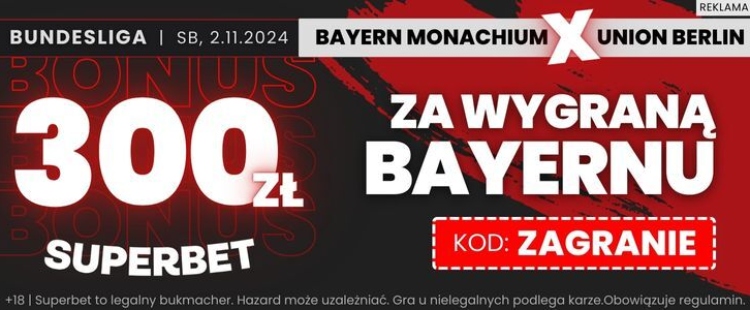 Superbet baner na Bayern - Union