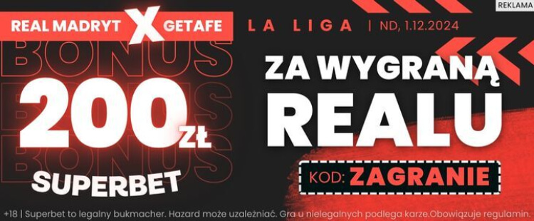 Superbet baner na Real Madryt - Getafe