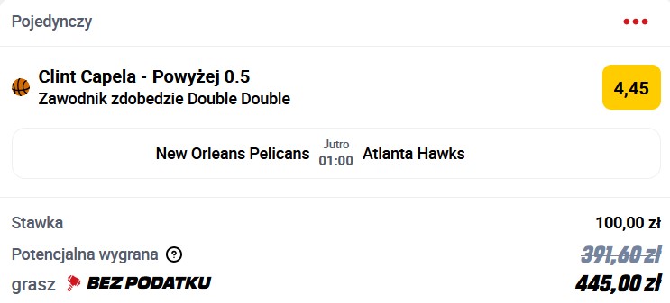 Kupon NBA w dniu 03.11.2024