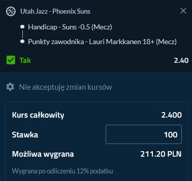 Kupon NBA w Forbet w dniu 12.11.2024