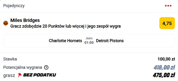 Kupon NBA w Betclic w dniu 21.11.2024