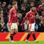 Piłkarze Manchesteru United po zdobyciu gola