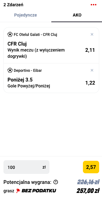 Propozycja kuponu w Betclic.