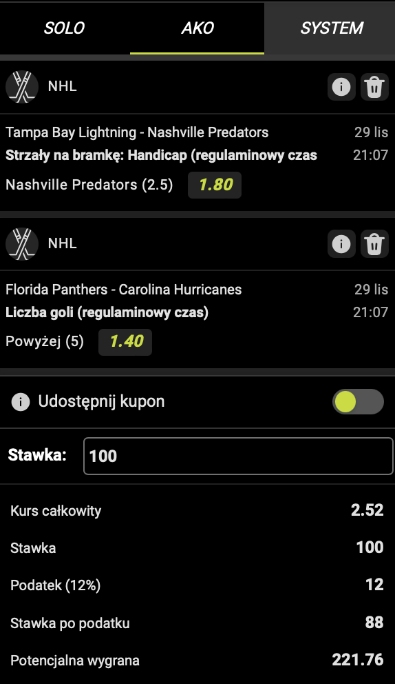 Kupon goplusbet NHL