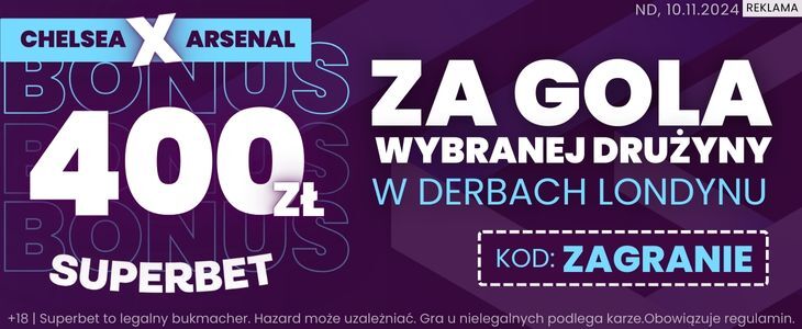 baner Superbet na Chelsea - Arsenal