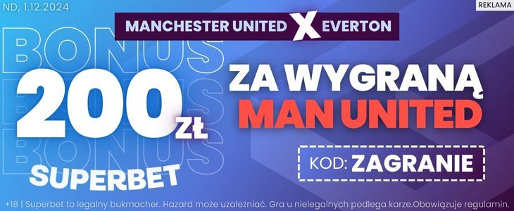 baner na Manchester United - Everton