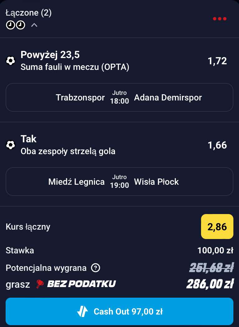 kupon na 1. Ligę i Super Lig 25.11