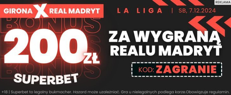 Superbet baner promocyjny na Real Madryt