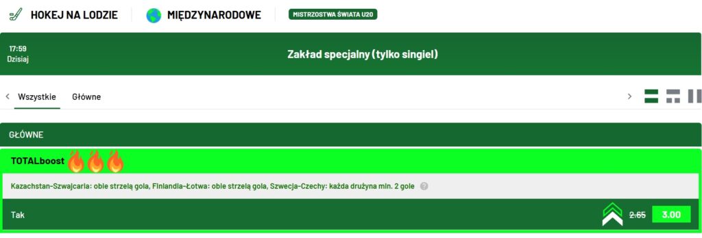 Zakład specjalny TOTALBET kupon 31.12.