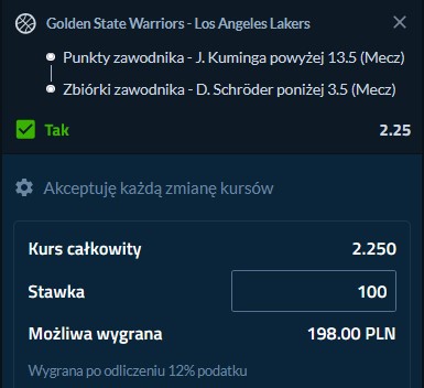 Kupon NBA w dniu 25.12.2024 w forbet