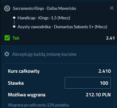 Kupon NBA w forbet w dniu 30.12.2024