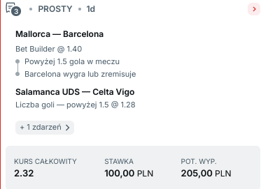 Propozycja kuponu w Superbet.