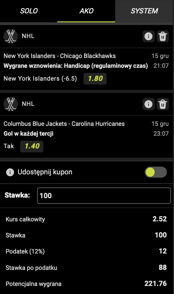 NHL KUPON GOPLUSBET