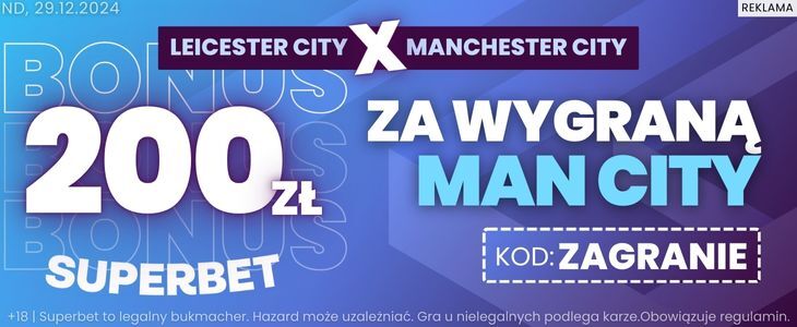 baner Superbet na Leicester - Manchester City