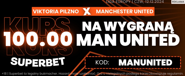 baner Superbet na Viktoria - Manchester United