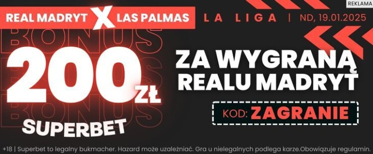 Superbet baner na zwycięstwo Realu z Las Palmas