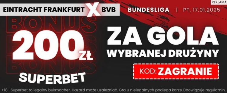 Superbet baner na gola w meczu Eintracht - BVB