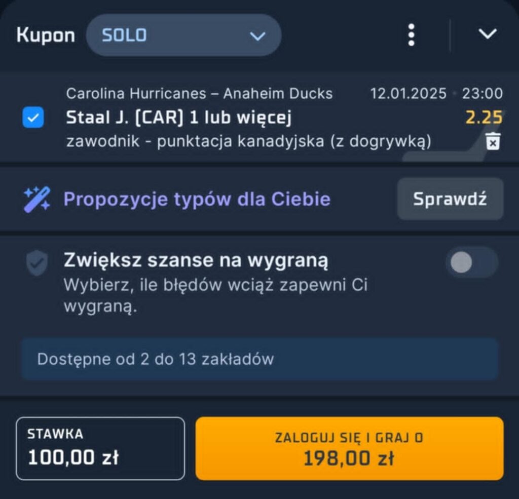 kupon STS ZAGRANIE