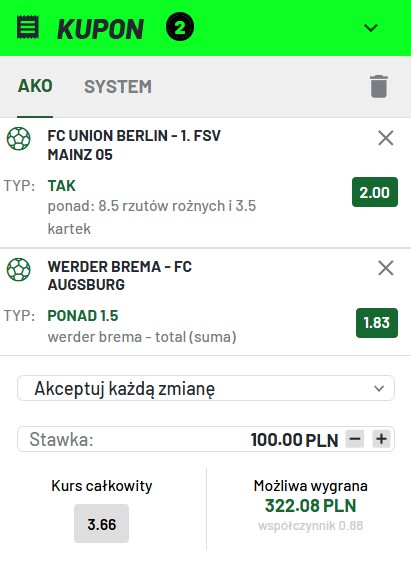 Kupon TOTALBET Bundesliga 19.01.