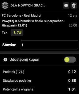 Kupon promocyjny Go+BET na El Clasico