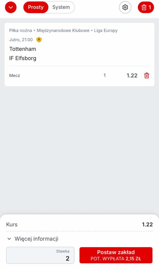 kupon Superbet na Tottenham - Elfsborg