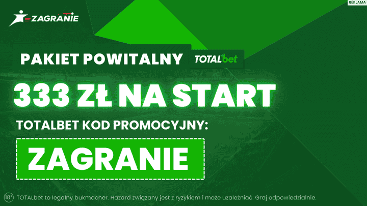 Pakiet powitalny Totalbet z kodem ZAGRANIE